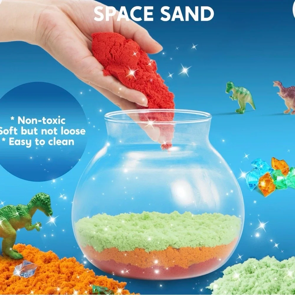 Dinosaur Crystal Terrarium - Green and Orange